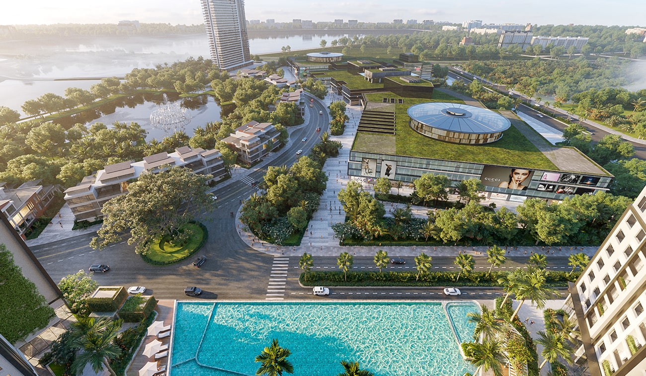 Khuôn viên xanh mát tại Galia Hanoi